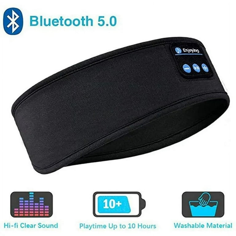 Wireless Bluetooth Headband Sleeping Headphones Sports Earphone Music Hat with Thin HD Stereo Speakers Eye Mask for Side Sleeper black Walmart