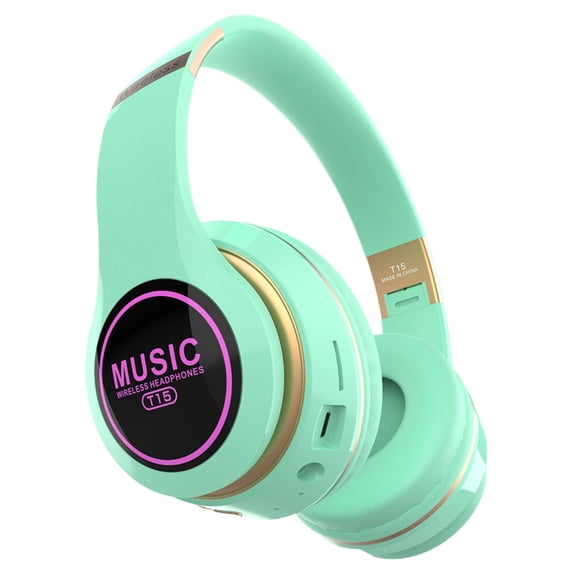 Wireless Bluetooth Headphones, Active Over Ear Noise Cancelling and Mic, USB-C Charging, Deep Bass, Up to 24 Hours of Playtime,Green