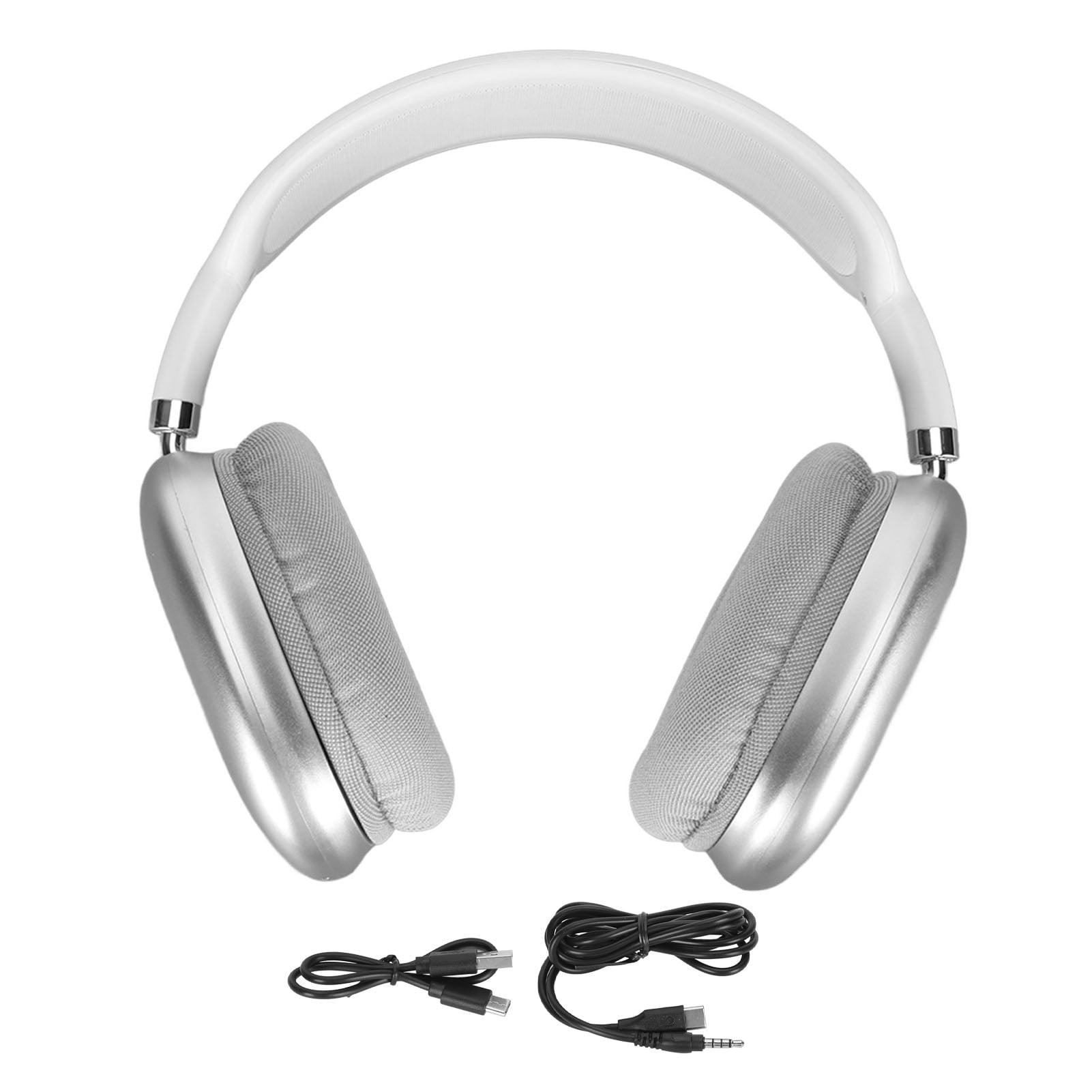 Wireless Bluetooth Headphones Adjustable Foldable Headsets with Microphone for Laptop Phone Work School Travel Sports White