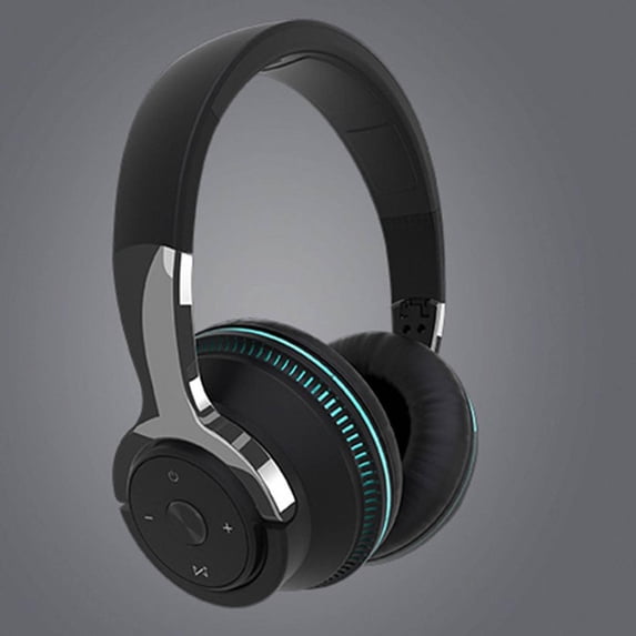Wireless Bluetooth Headphones with Colorful LED Lights, Built-in Mic, Light Weight, Foldable, 24H Playtime, Wired HiFi Stereo Headphones for Home Office/PC/Mobile Phone/Adult(Black)