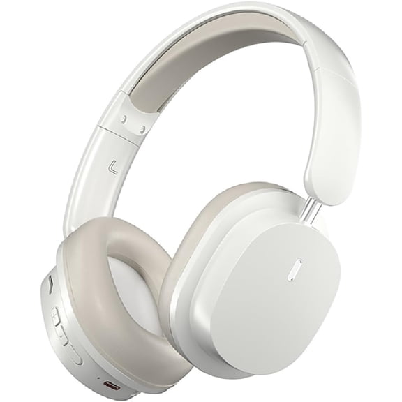 Wireless Bluetooth Headphones Over Ear,Hi-Fi Stereo Wireless Headphones Foldable/Wired/Wireless with Microphone/TF, Available for TV, Travel, Home Office Headset, Quick Charge 20 Hours Playtime White