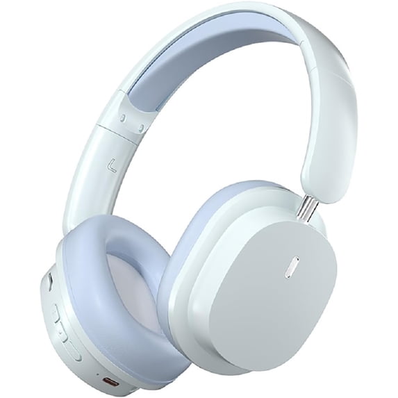 Wireless Bluetooth Headphones Over Ear,Hi-Fi Stereo Wireless Headphones Foldable/Wired/Wireless with Microphone/TF, Available for TV, Travel, Home Office Headset, Quick Charge 20 Hours Playtime Blue