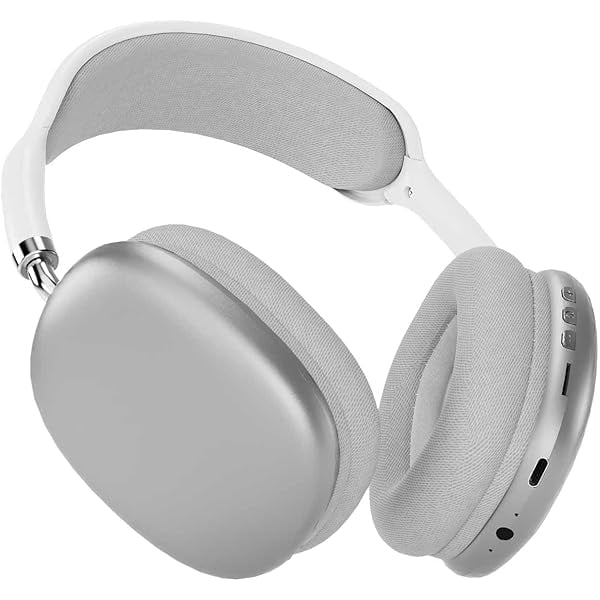 Wireless Bluetooth Headphones Over Ear with Microphone Hi-Res Audio Lightweight Deep Bass Headsets for Travel Office Cellphone PC Android and iOS Compatible (Sliver)