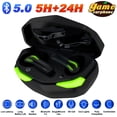 thumbnail image 1 of Wireless Bluetooth Headphones Gaming Earbuds, Sport Earphones,Waterproof,Deep Bass,Touch Control,in Ear W/Mic,USB-C Charging Case,26h Playback for PUBG, Fortnite, Call of Duty (Black), 1 of 10