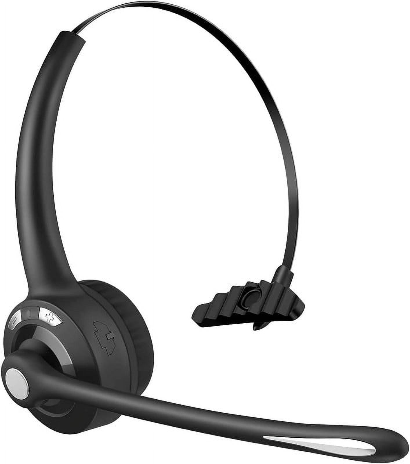 Wireless Bluetooth Headphones, Pro Trucker Headset, Over Head Earpiece, On Ear Car Headphones with Microphone for Truck Driver, Phones, Skype, Call Center, Office
