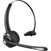 Wireless Bluetooth Headphones, Pro Trucker Headset, Over Head Earpiece, On Ear Car Headphones with Microphone for Truck Driver, Phones, Skype, Call Center, Office