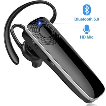 New Bee Bluetooth 5.0 Wireless Headset-12H Talk Time/30D Standby-Ear Hook Design Earpiece for Driving/Office-Compatible with iOS/Android (Black)