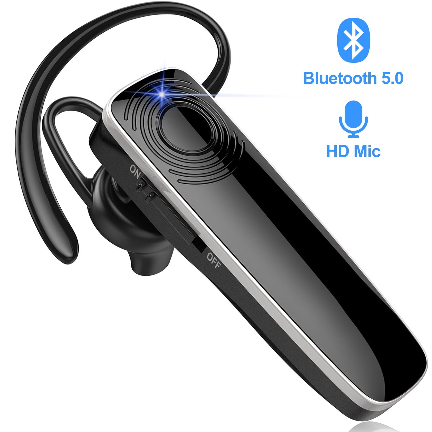 Wireless Bluetooth Headset, Ear-Hook Earpiece, Hands Free Earphone