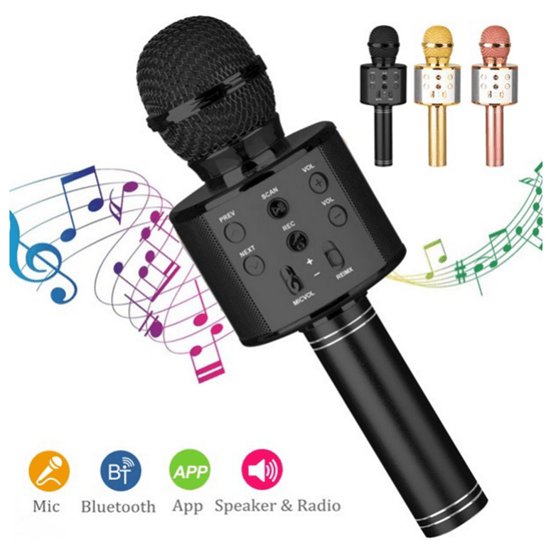 Portable Wireless Bluetooth Karaoke Microphone Holiday Gifts Rose Gold