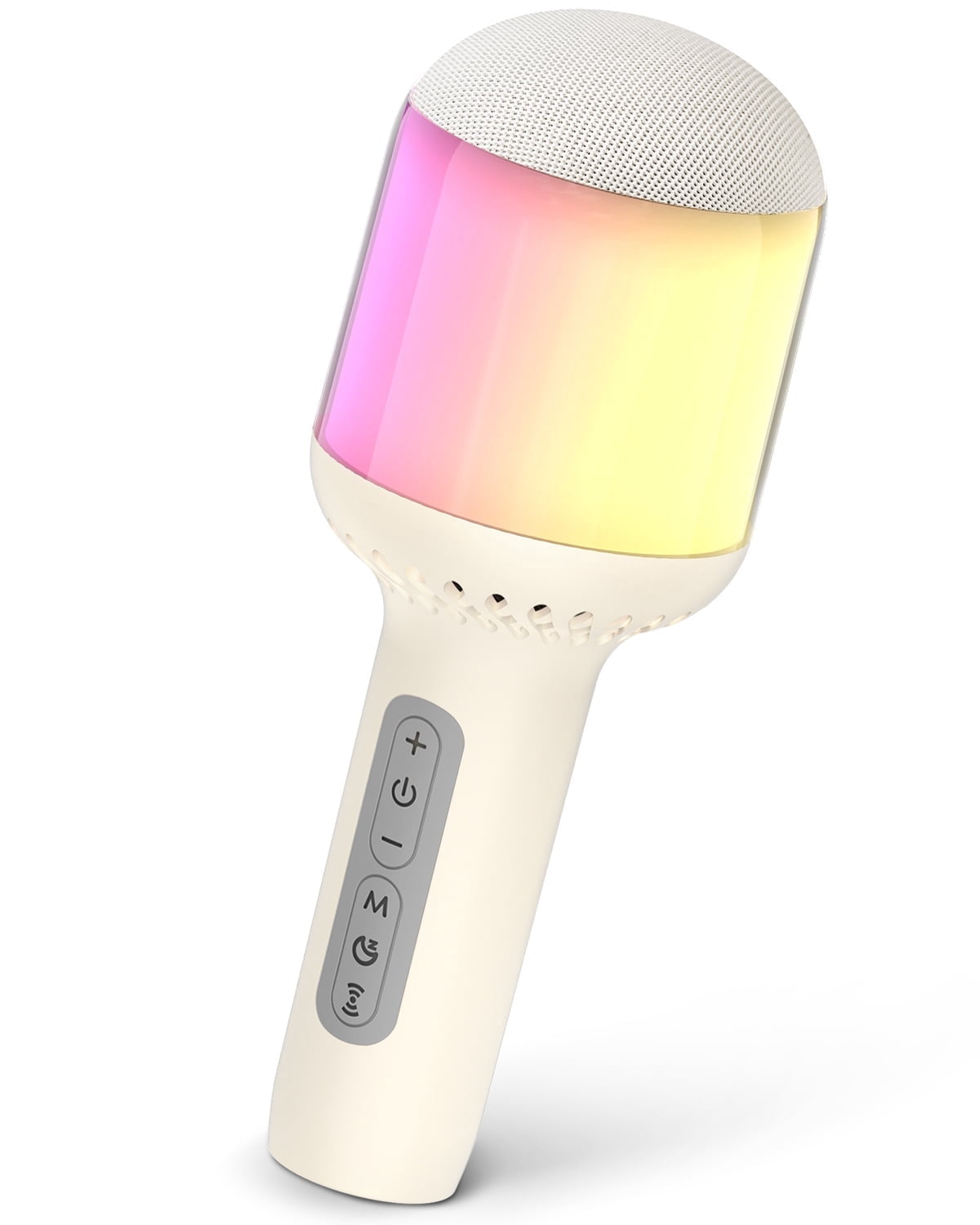 Wireless Bluetooth Karaoke Microphone with Dynamic Lights, Portable Handheld Mic, 6 Sound Effects, 10H Playtime, Perfect for Kids Singing Toy, Home Parties, Duet, Birthday Gift, Works with