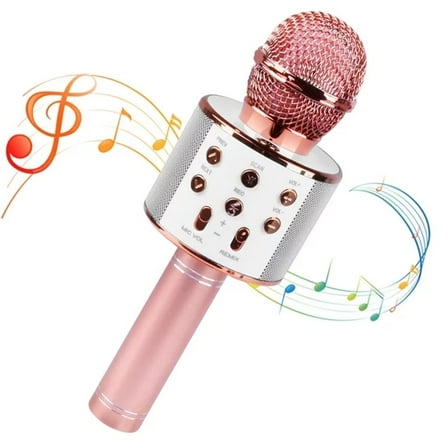 Wireless Bluetooth Karaoke Microphone, Handheld Karaoke Mic Speaker Singing for Kids Teens Party