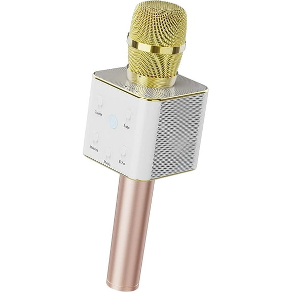 Wireless Bluetooth Karaoke Microphone Player Portable Handheld Microphone Built-in Bluetooth Speaker Machine for Home KTV Singing Car Stereo instrument recording Support Iphone Android PC