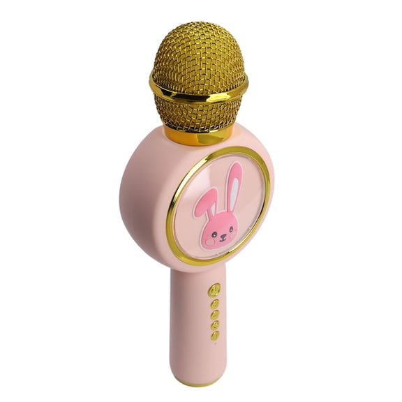 Wireless Bluetooth Karaoke Microphone with Vibrant LED Lights Handheld Portable Singing Speaker Toy for Kids Home Party, 9.4 Inches / 24.0 cm Length