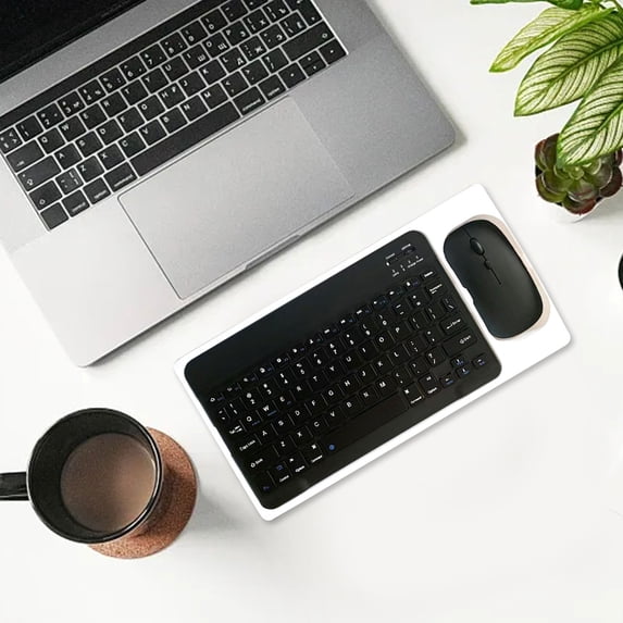 Wireless Bluetooth Keyboard and Mouse Kit - Magnetic Control, Rechargeable, Compact for Travel, Quiet Typing, Ideal for Mobile Devices and Tablets(Black)