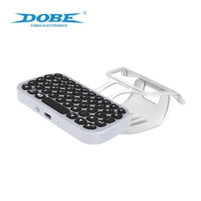 Wireless Bluetooth Keyboard for PS5 DualSense Controller, Backlit Mini Chatpad with Unblocked Headphone Jack Design, Type-C Rechargeable Portable ABS Gaming Keypad for PlayStation 5 Text Input