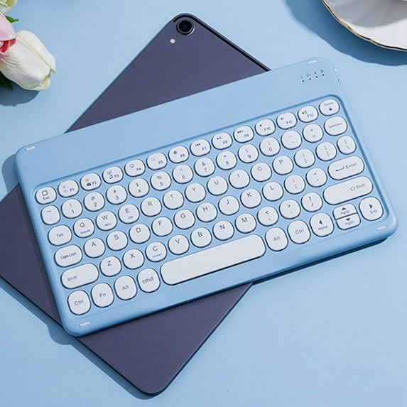 Portable Bluetooth Keyboard, Czzoypi Colorful Retro Typewriter Design Wireless Mini Keyboard, Compact Slim Profile Flexible Bluetooth 5.0 for Laptop Tablet Phone