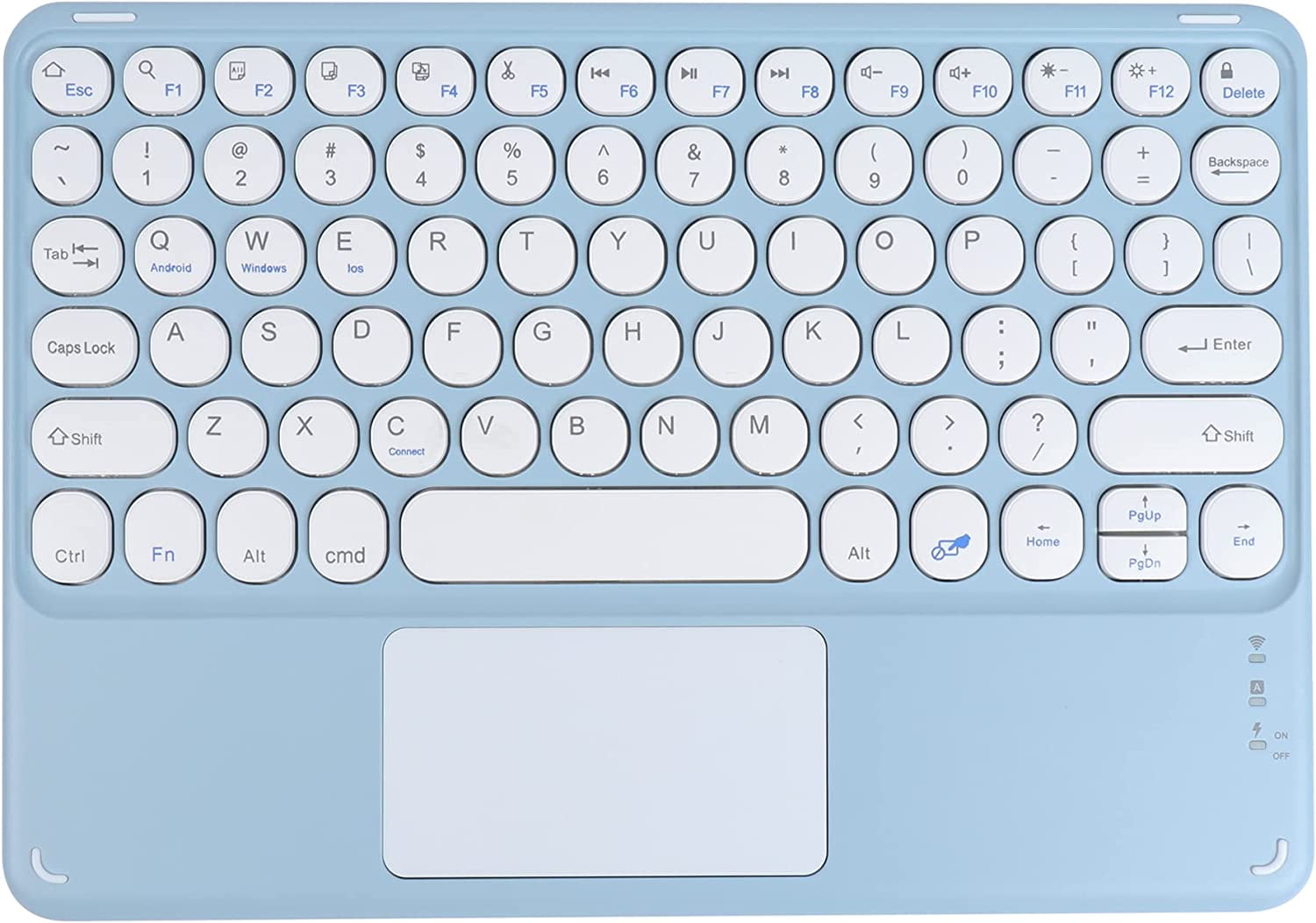 Wireless Bluetooth Keyboard with Touchpad for ipad, Portable Mini Small Universal Rechargeable 10 inch Ultra-Slim Wireless Keyboard for Tablet Smartphone PC Computer Laptop Windows Android iOS