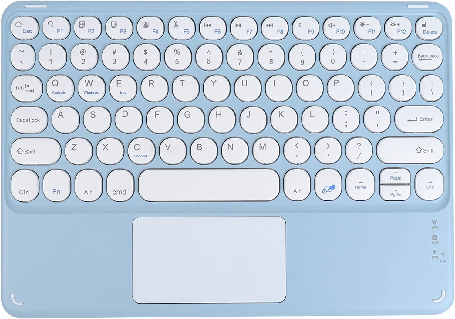 Wireless Bluetooth Keyboard with Touchpad for ipad, Portable Mini Small Universal Rechargeable 10 inch Ultra-Slim Wireless Keyboard for Tablet Smartphone PC Computer Laptop Windows Android iOS