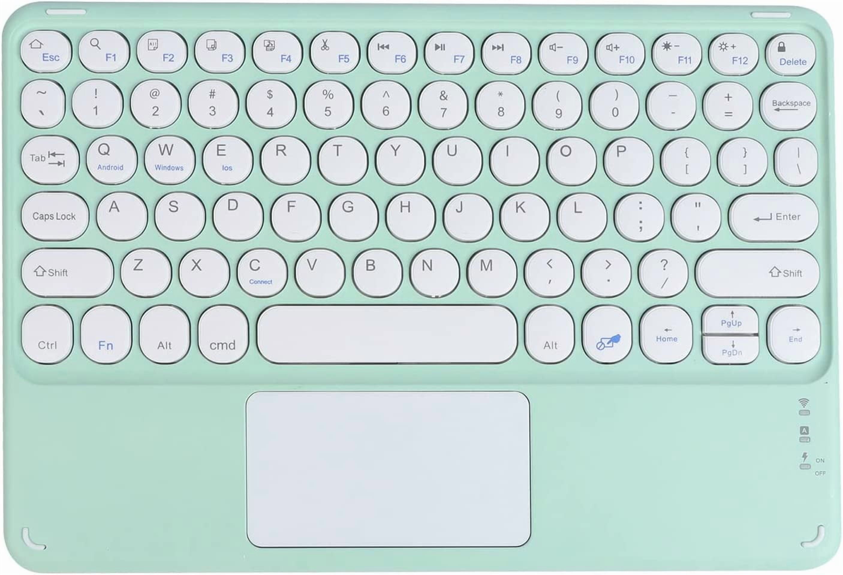 Wireless Bluetooth Keyboard with Touchpad for ipad, Portable Mini Small Universal Rechargeable 10 inch Ultra-Slim Wireless Keyboard for Tablet Smartphone PC Computer Laptop Windows Android iOS