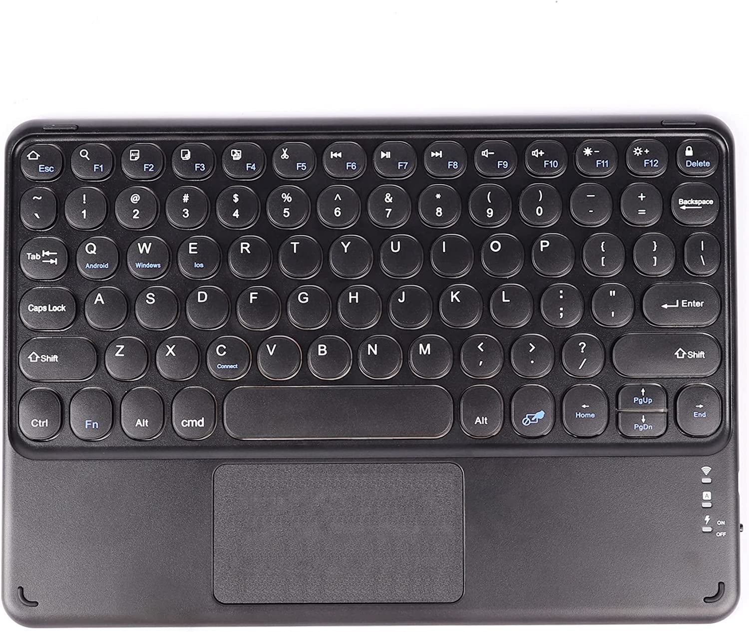 Wireless Bluetooth Keyboard with Touchpad for ipad, Portable Mini Small Universal Rechargeable 10 inch Ultra-Slim Wireless Keyboard for Tablet Smartphone PC Computer Laptop Windows Android iOS