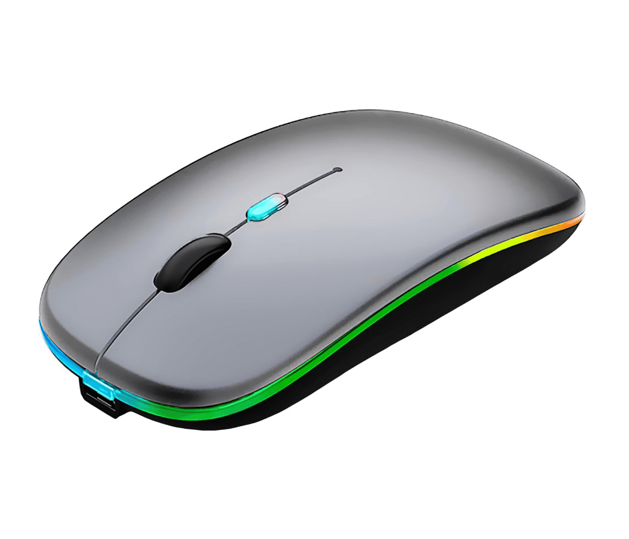 Wireless Bluetooth LED Slim Rechargeable Mute Mouse,Portable(USB 2.4G ...