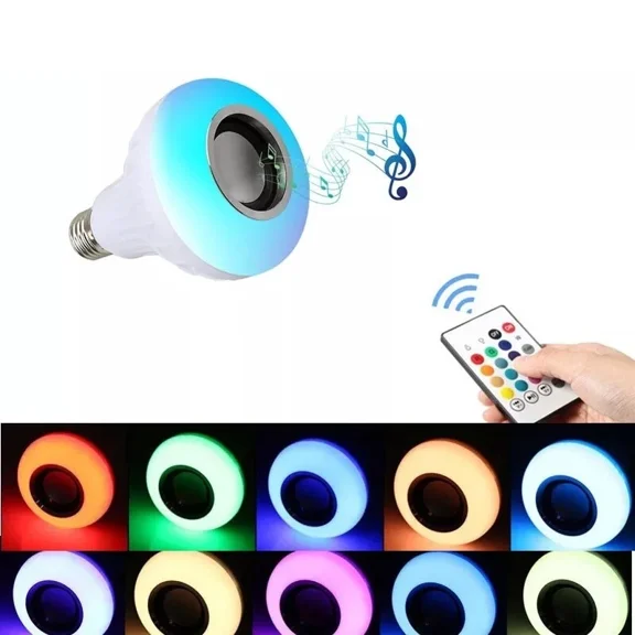 Wireless Bluetooth Led Light Speaker Bulb Rgb 12W Music Playing Lamp Remote