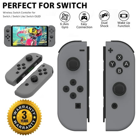 Wireless Gamepad Bluetooth Left & Right Controller For Nintendo Switch Joy-Con 1-Pair Grey
