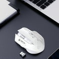 thumbnail image 1 of Wireless Bluetooth Mouse, 2.4G and Type-C Rechargeable Silent Click Computer Mouse with 6 DPI Settings for Office and Gaming(Gray), 1 of 8