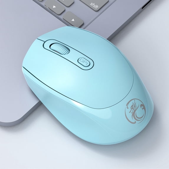 Wireless Bluetooth Mouse, 2.4GHz Silent Mouse, Small & Portable Cordless Mouse with Built-in Rechargeable Battery for Laptop, Pc, Desktop, Notebook,Gifts for Men Women(Light Blue)