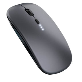 Wireless Bluetooth Mouse, 4G+BT5.0 Dual Mode, Rechargeable Silent Mute Mouse with Power Display, 1600DPI Adjustable, Ergonomic Design for Laptop, Tablet, PC - 500mAh Battery, 113x57x27mm
