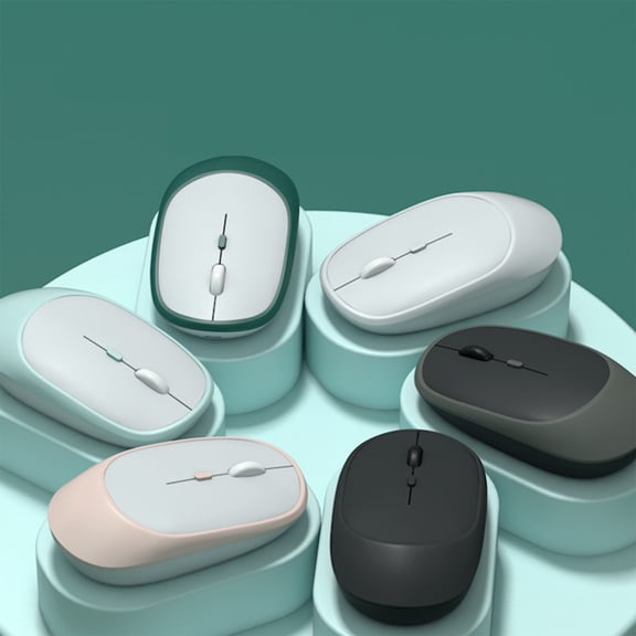 Wireless Bluetooth Mouse, Bluetooth 5.0 and 2.4G Dual Mode Silent Mouse with USB Receiver, 4.53x2.36x1.06in Portable Ergonomic Mouse for Laptop, PC and Tablet