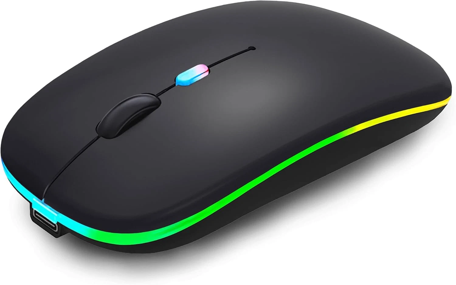 Wireless Bluetooth Mouse Rechargeable Led Silent Slim Laptop Mouse Portable(Blue