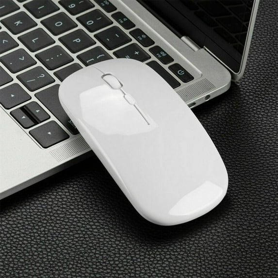 Wireless Mouse for Macbook iMac PC iPads, Tablets Smart Phones Universal 2.4GHz Rechargeable Bluetooth Mice for MacBook Air Pro iPad PC Laptop Tablets, White