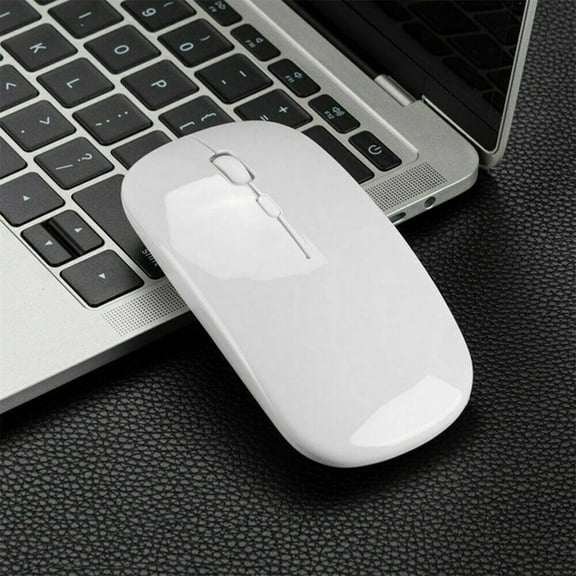 Wireless Mouse for Macbook iMac PC iPads, Tablets Smart Phones Universal 2.4GHz Rechargeable Bluetooth Mice for MacBook Air Pro iPad PC Laptop Tablets, White