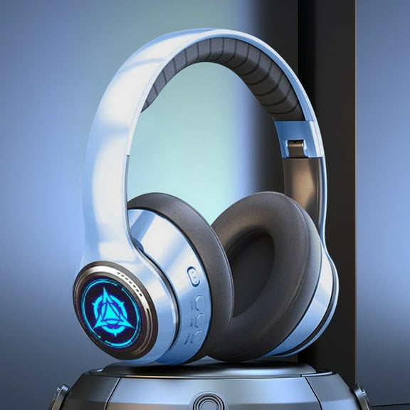 Wireless Bluetooth Noise Cancelling Headphones under $5 kkbbma Macaron Colored Luminous Wireless Noise Cancelling Headphones, Bluetooth Over Ear Headphones Bluetooth Earphones