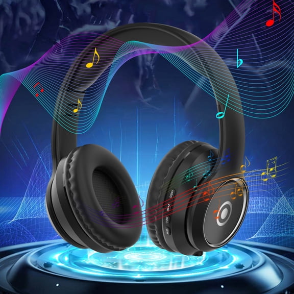 Wireless Bluetooth Over-Ear Headphones, Deep Bass Sports Headset Comfortable Ergonomic Fit Wireless Connectivity for Running Gym Travel Gaming Listening