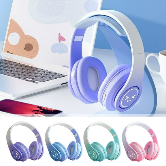 Wireless Bluetooth Over-Ear Headphones, Stereo Sound, Sports and Leisure Music Headset, Foldable Universal Wireless Headset for Mobile Phones, B39Pro Gradient Color Birthday Gift