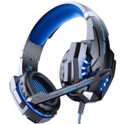 Gaming Headset with Microphone, Compatible with PS4 PS5 Xbox One PC Laptop, Over-Ear Headphones with LED Light, Noise Canceling Mic, 7.1 Stereo Surround Sound,Soft Earmuffs for Nintendo Series X|S