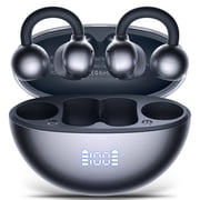 VEATOOL Clip On Earbuds,Bluetooth 5.4 Lightweight Comfort Bone Conduction Open Ear Headphones with LED Digital Display,Noise Cancelling Headphones, IPX7 Suitable for Small Ears and Eyeglass Wearers
