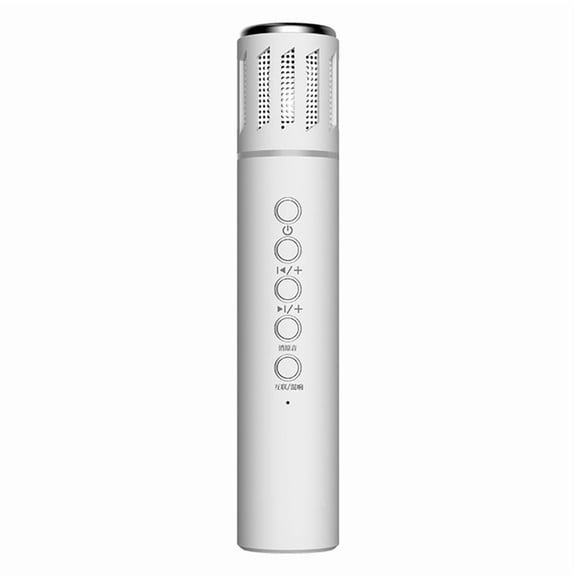 Wireless Bluetooth Portable Hand-Held Mic for Home KTV Audio Conference Noise Reduction Colorful Light New Karaoke White