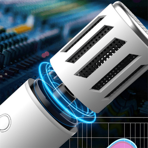 Wireless Bluetooth Portable Hand-Held Microphone Noise Reduction Colorful Light Karaoke for Home KTV Audio Conference B,1 x Hand-held Microphone,Black