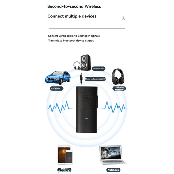 Wireless Bluetooth Receiver Adapter 5.1 Lavalier Bluetooth Receiver with Mic for Car Mobile Streaming Vlog
