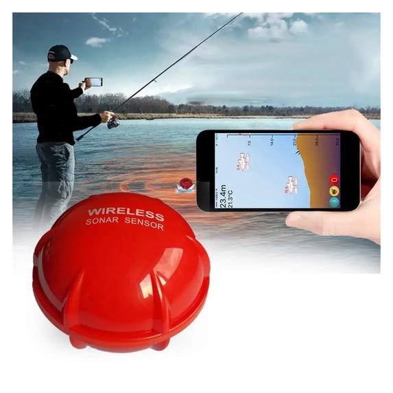 Wireless Bluetooth Smart Sonar Fish Finder 48m/160ft Fish Finder Portable Outdoor Fishing Equipment ,Clear Depth Display