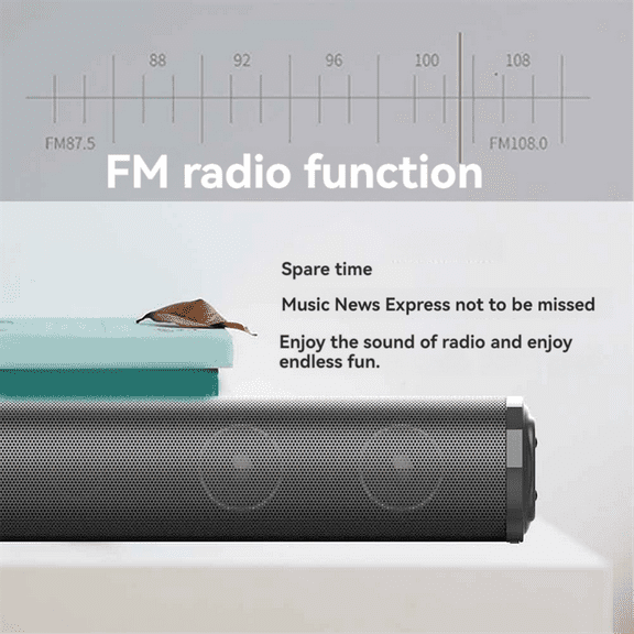 Wireless Bluetooth Sound Bar, Powerful Stereo Surround Sound, Subwoofer, FM Radio, Home Theater System for TV