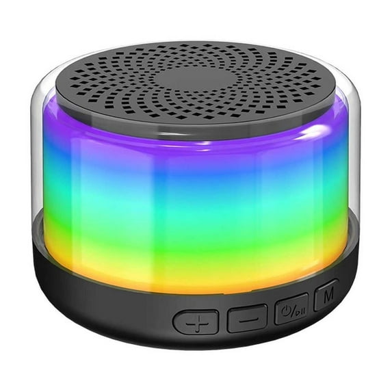 Wireless Bluetooth Speaker with 10W Stereo Sound, Dual Connectivity, IPX6 Waterproof, 10-Hour Playtime, Colorful LED Light Show, Built-in Mic, Compact Design for Indoor & Outdoor Use