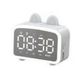 thumbnail image 1 of Wireless Bluetooth Speaker, Alarm Clock Radio, Mini Desktop Clock with Card Playback and Hands-Free Calling, Portable Compact Small Speaker with LED Display and Built-In 1200mAh Battery, 1 of 7