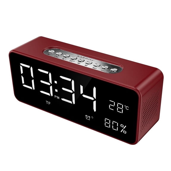 Wireless Bluetooth Speaker Big LED Display Alarm Clock Portable Stereo Subwoofer Speaker AUX TF USB MP3 Player FM Radio ,Accurate Channel Search