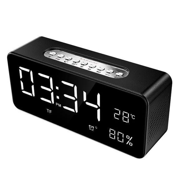Wireless Bluetooth Speaker Big LED Display Alarm Clock Portable Stereo Subwoofer Speaker AUX TF USB MP3 Player FM Radio ,Media Combo