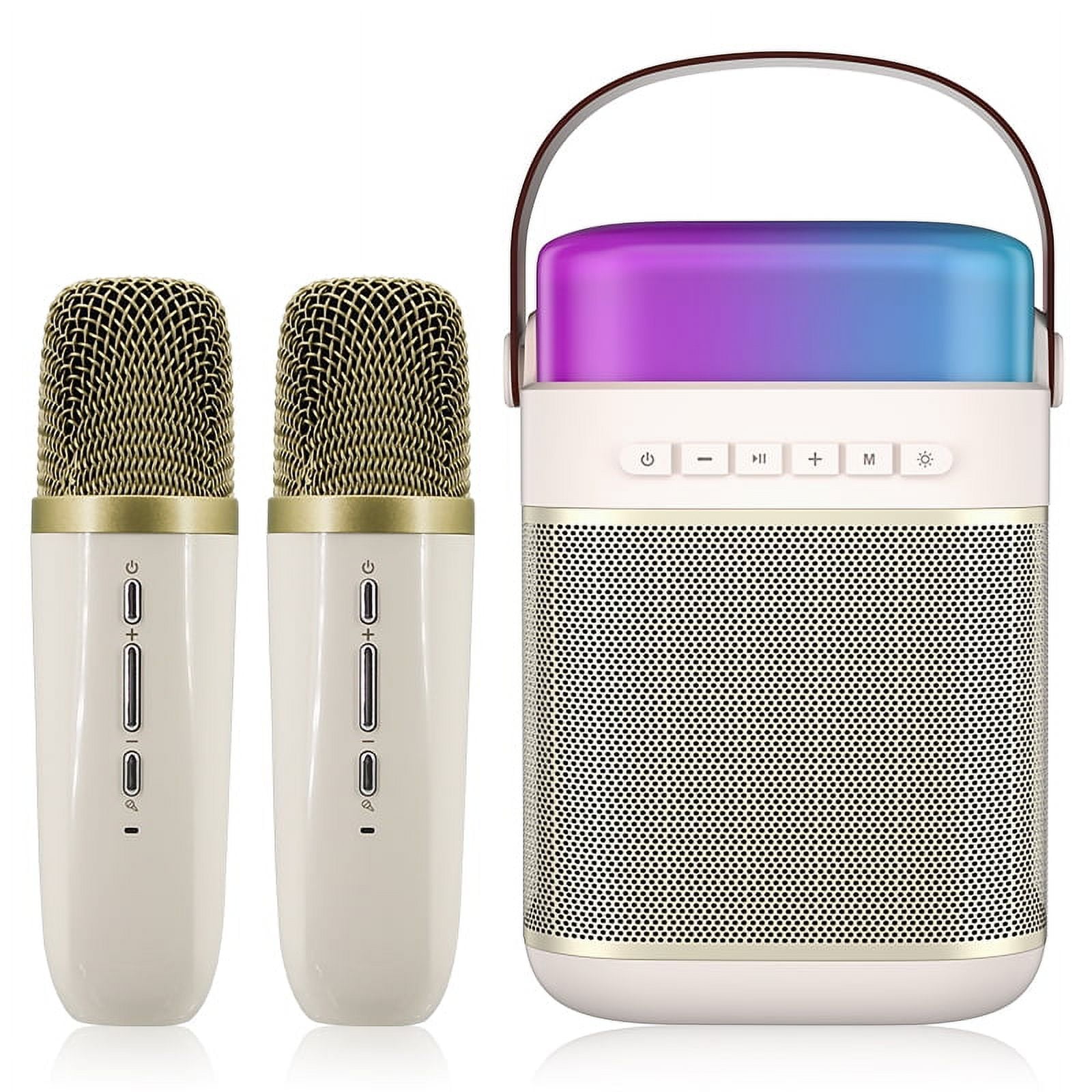 2 Pack Karaoke Microphone For Kids,bluetooth Wireless Microphone With Led  Lights,portable Handheld Karaoke Mic Speaker Machine For Girls Boys  Adults(b