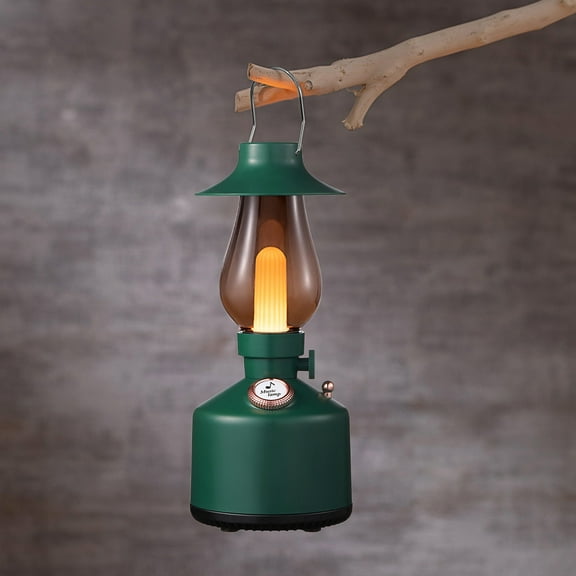 Wireless Bluetooth Speaker Night Light - Portable Camping Lantern with Soft Candlelight Glow - 10-Hour Playtime, IPX4 Water Resistant - Type-C Charging (3.86in) Green